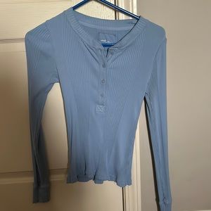 Blue ribbed Aerie long sleeve